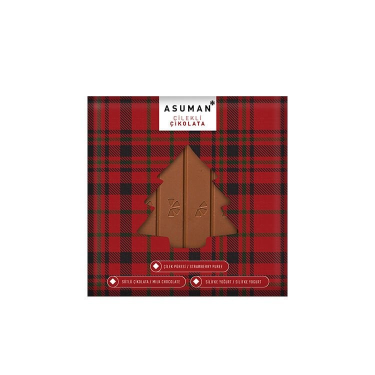 Çilekli Sütlü Tablet Çikolata
